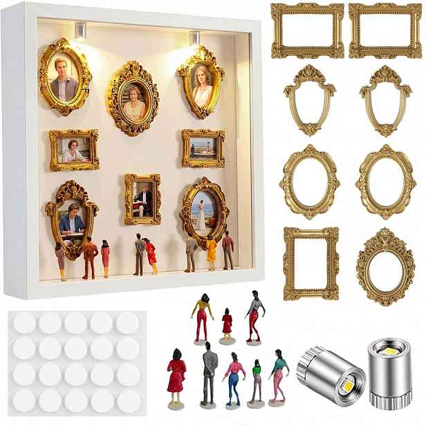 Rámeček na fotografie s Led světly Mini Multi Foto Galerie Koláž Diy Bílá