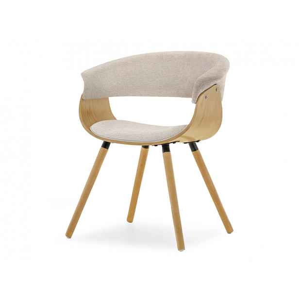 Designová jídelní židle MAITE - dub / béžová