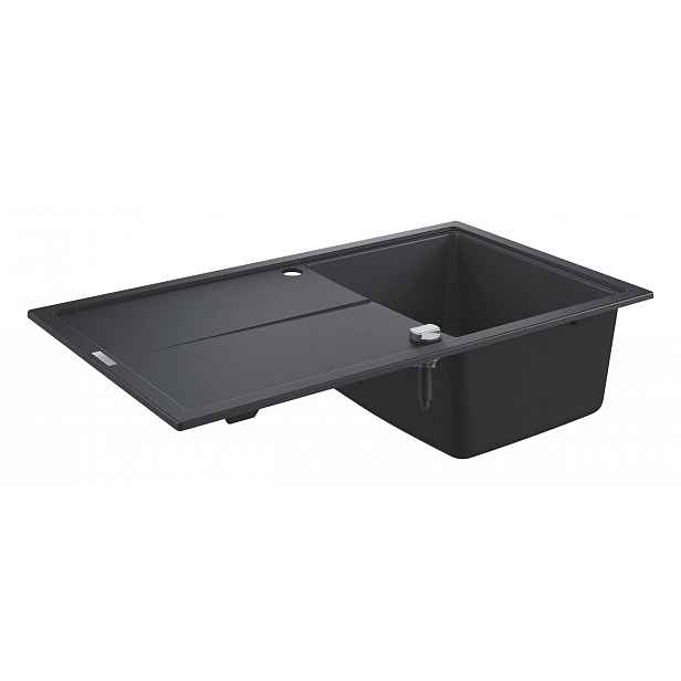 Grohe - Kompozitní dřez K400 s automatickým odtokem, 86x50 cm, granitová černá 31640AP0