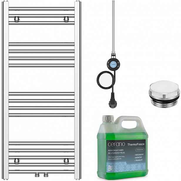 Koupelnový elektrický radiátorový set Benito - WIFI - 300W - chrom - 1000x450 mm