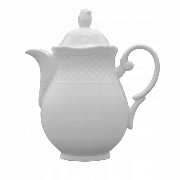 Lubiana Afrodyta Konvička na čaj porcelánová 1350 ml reliéf bílá