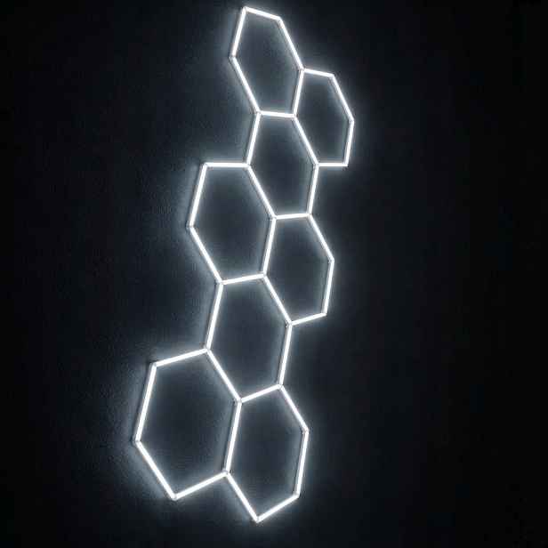 Silné osvětlení HEX8 Led 245W 6500K černá dílna 229x237 cm studio