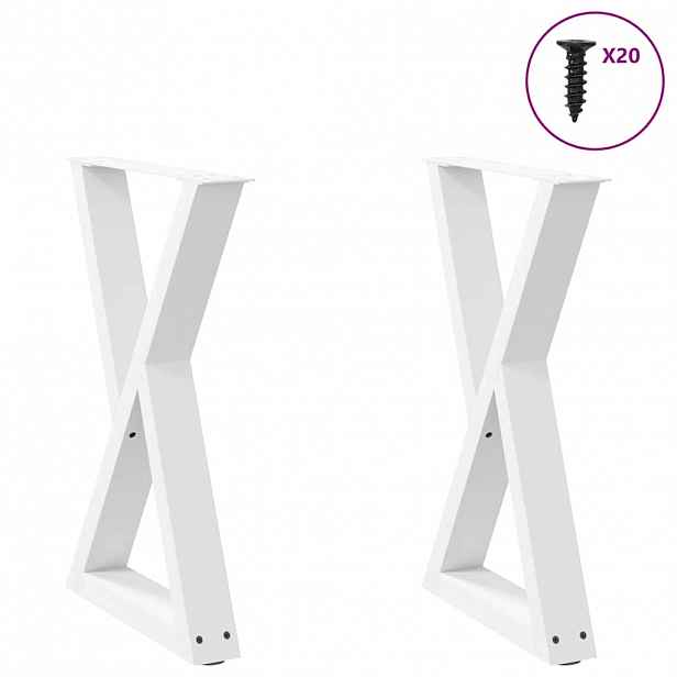vidaXL Nohy k jídelnímu stolu 2 ks bílé 50 x (72-73,3) cm ocelové