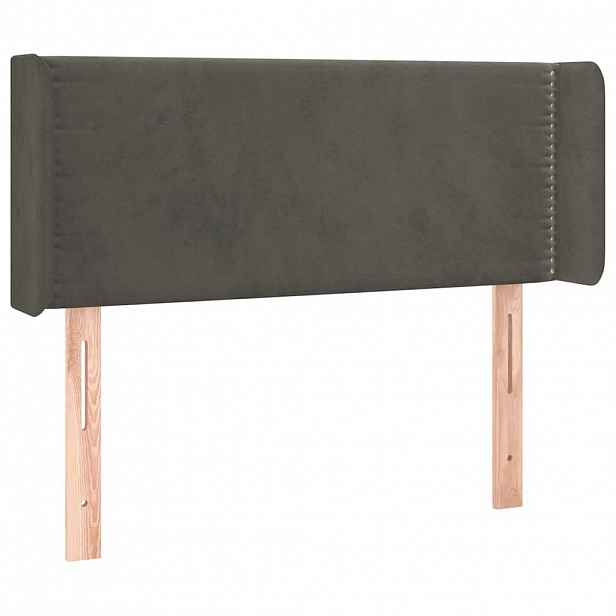 vidaXL Čelo postele typu ušák tmavě šedé 103x16x78/88 cm samet