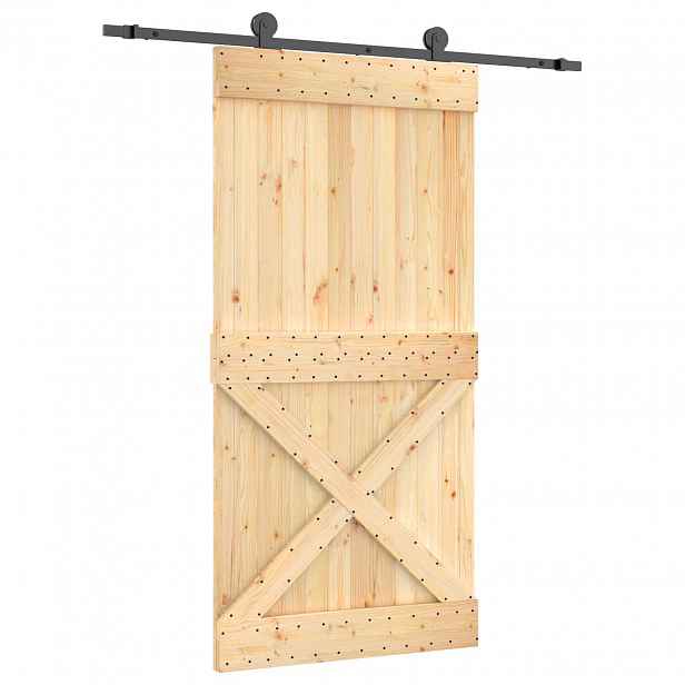 vidaXL Posuvné dveře 100 x 210 cm Masivní borové dřevo (neupravené)