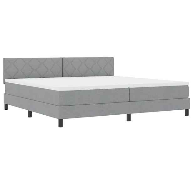 vidaXL Postel s boxspringem s čelo Světle šedá 200 x 200 cm textil