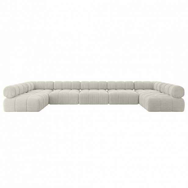 ALTDECOR SEDACÍ SOUPRAVA modulární pohovka Garvo-U3 – 475 × 190 × 70 cm krémový manšestr