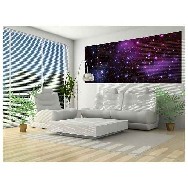 Fototapeta Vesmírné hvězdy a fialové mlhoviny hloubka 250x104 lepidlo