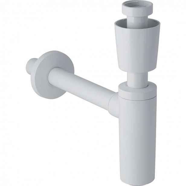 Geberit - Zápachová uzávěrka s dělící stěnou pro umyvadlo, vývod vodorovný, d 40 mm, G 1 1/4, alpská bílá 151.035.11.1
