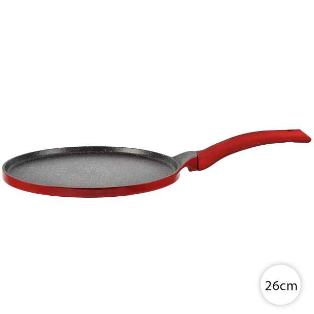 Pánev na palačinky 26 cm na indukci, granitová, Metal Red – Perfect Home 12764