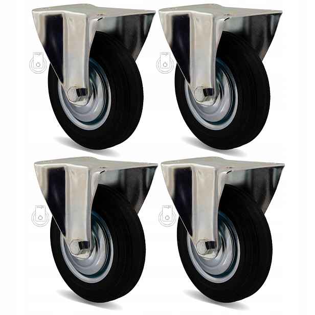 4x3stgu160 Kolečka průměr 160 mm pro vozík nebo skříňku, sada 4 ks