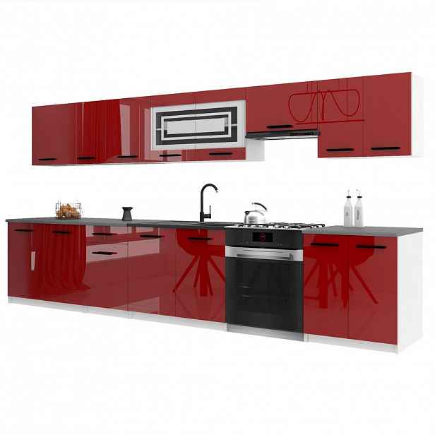 B BELINI GROUP KUCHYŇSKÁ LINKA Italia 3 320 cm, s pracovními deskami, Červená