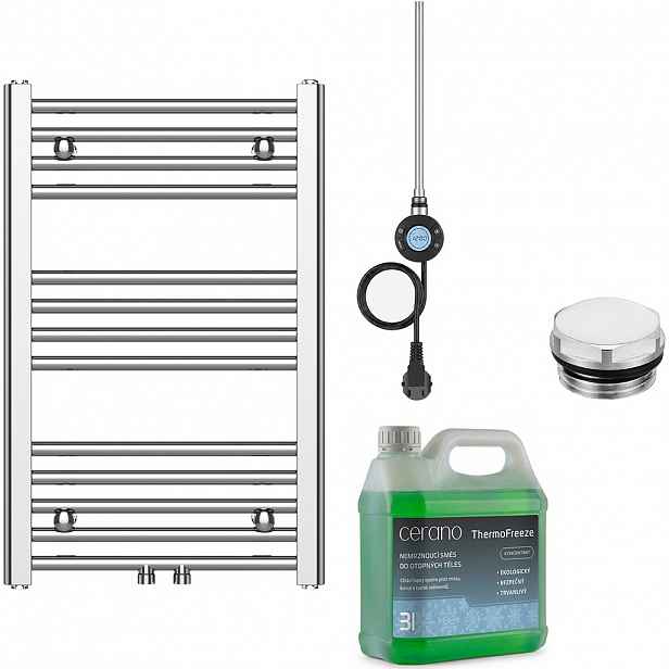 Koupelnový elektrický radiátorový set Benito - WIFI - 300W - chrom - 700x450 mm