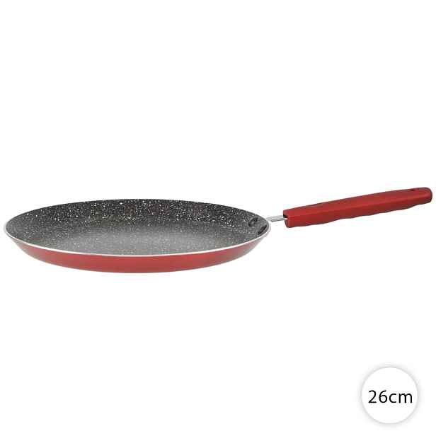 Pánev na palačinky na indukci 26 cm, granitová, Metal Red – Perfect Home 11818