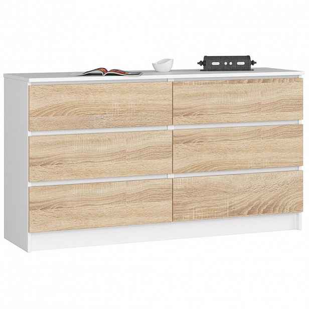 RAUMHIRSCH FURNITURE KOMODA bílá, dub Sonoma 77/138/40