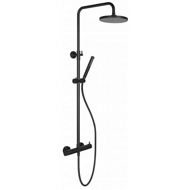 Sapho Mia - Sprchový set s baterií, průměr 20 cm, 1 proud, černá MA139B