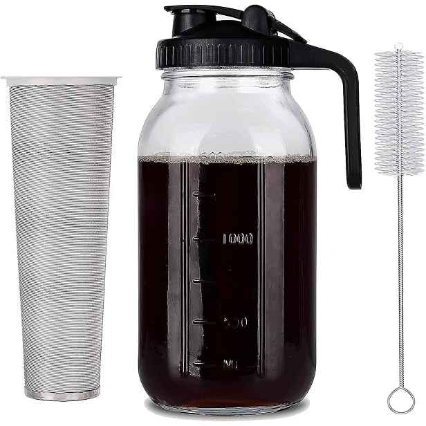 Skleněná Konvice Na Kávu A Čaj S Ocelovým Filtrem 1,5 L