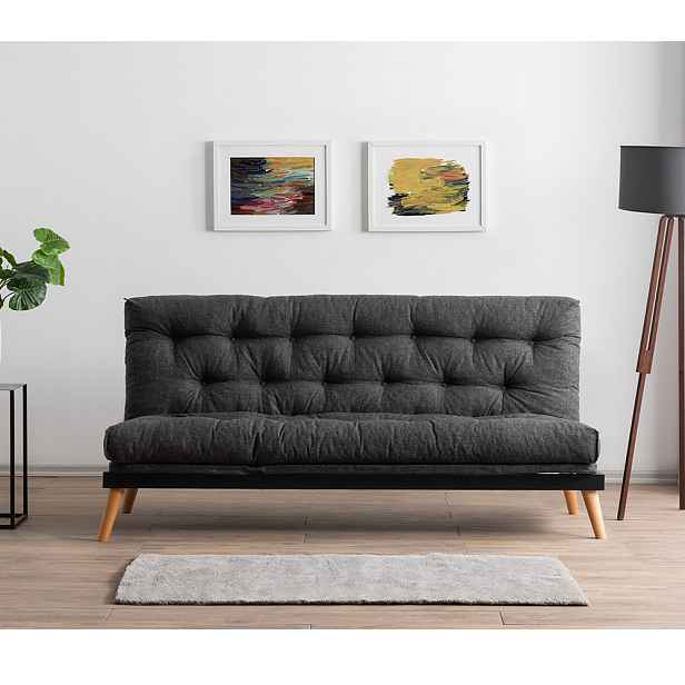 Trojmístná rozkládací pohovka Saki - Dark Grey