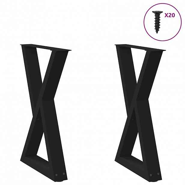 vidaXL Nohy k jídelnímu stolu 2 ks černé 60 x (72-73,3) cm ocelové