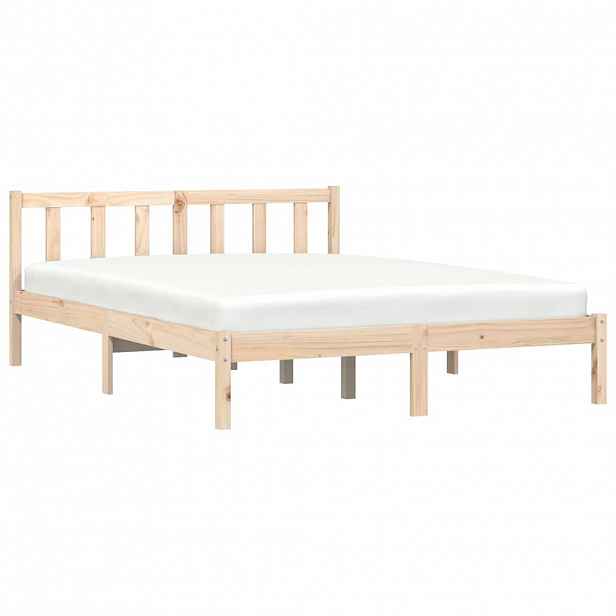 vidaXL Rám postele Přírodní 152 x 203 cm Masivní borovicové dřevo