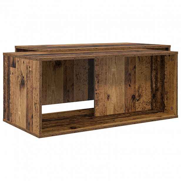 vidaXL Sada konferenčních stolků 2 ks Staré dřevo 90 x 48 x 40 cm