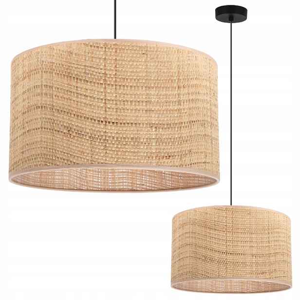 Závěsná Stropní Lustrová Lampa S Ratanovým Stínítkem Do Ložnice Obývacího Pokoje