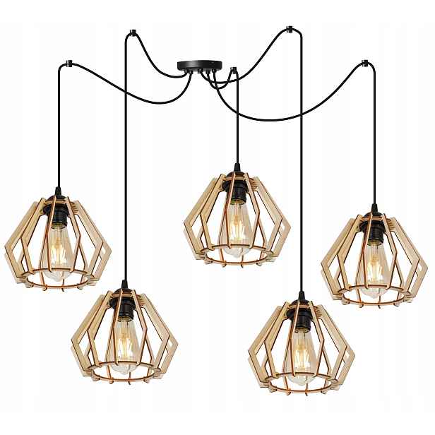 Závěsné Stropní Svítidlo Dřevěný Lustr Moderní Pavouk Boho Do Kuchyně