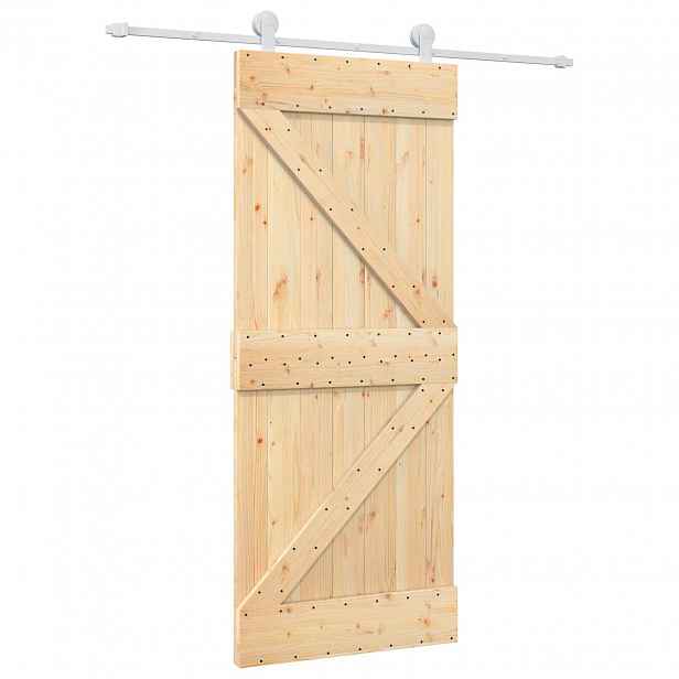vidaXL Posuvné dveře 85 x 210 cm Masivní borové dřevo (neupravené)