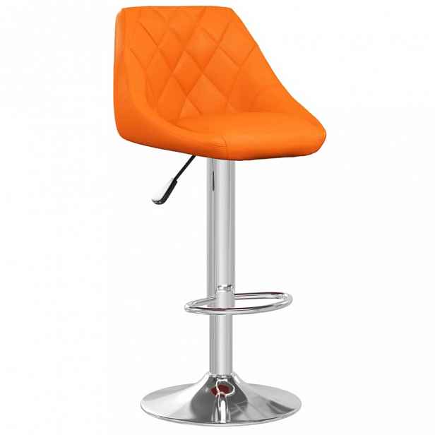 Barová židle 2 ks umělá kůže / chrom Oranžová