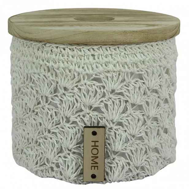 Koš kulatý háčkovaný BXA23-4CD M 21CM H18CM