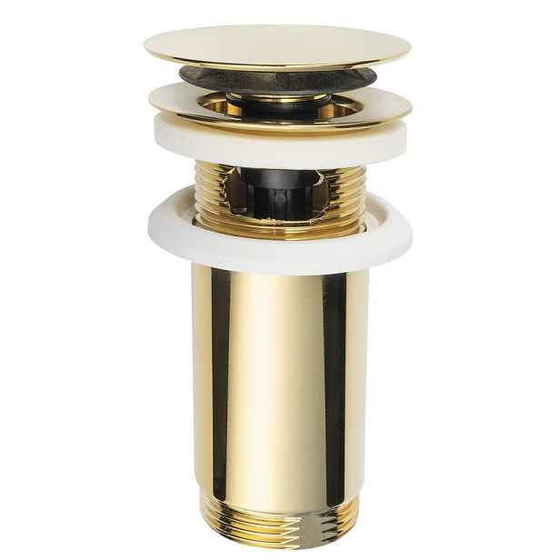 Omp Tea Umyvadlová výpust 5/4“, click-clack, velká zátka, max 80mm, zlato