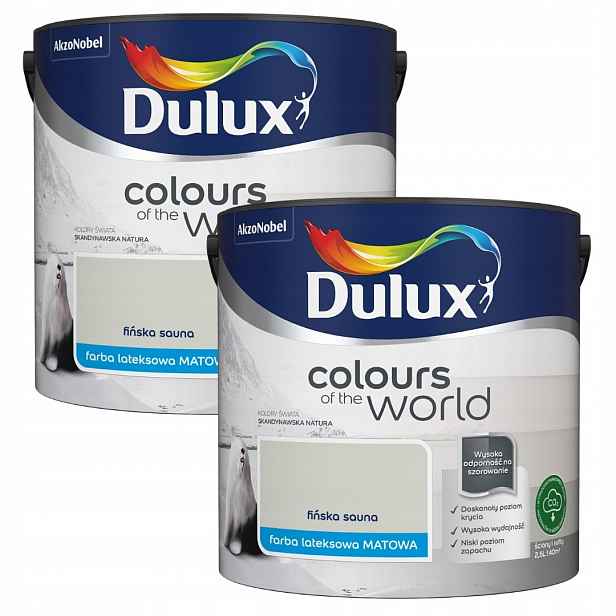 Set Dulux Barvy Světa 2x2,5L Barva Latexová Emulze Finská Sauna 5L