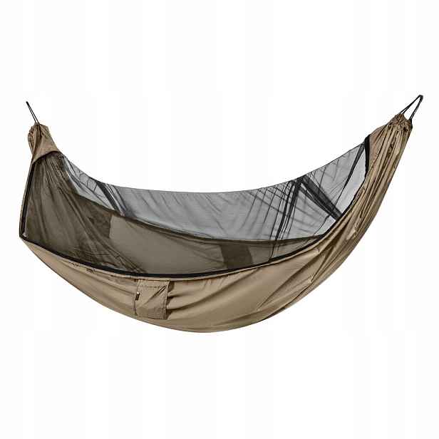 Ultralehká houpací síť TigerWood Vážka V2 Long Pocket Desert s moskytiérou