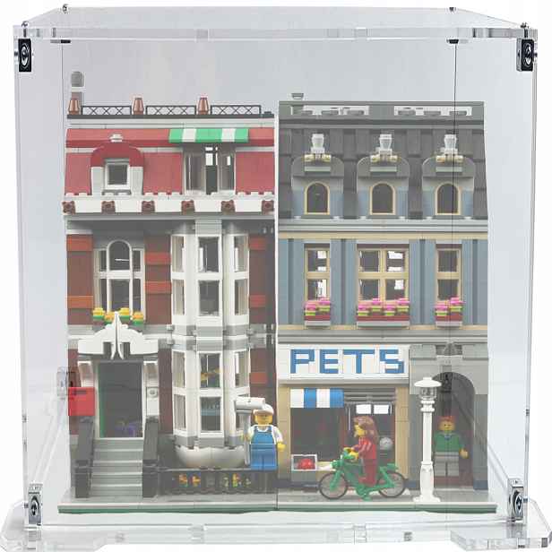 Vitrína s podstavcem pro sadu Lego 10218 Creator Expert Obchod s domácími zvířaty