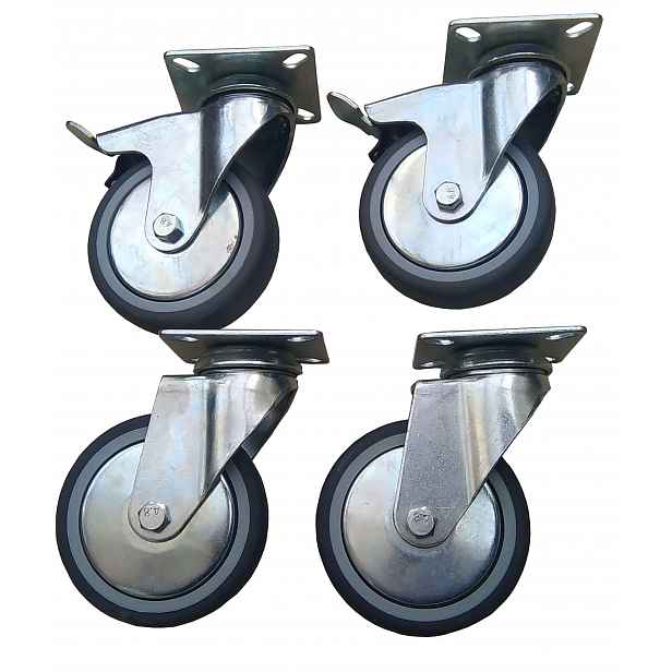 Sada 4 ks Kolečko kola brzda 100 mm 320 kg