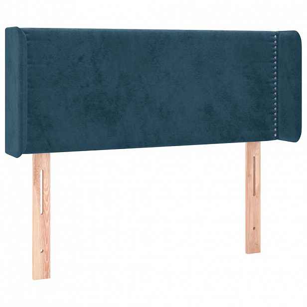 vidaXL Čelo postele typu ušák tmavě modrá 103x16x78/88 cm samet