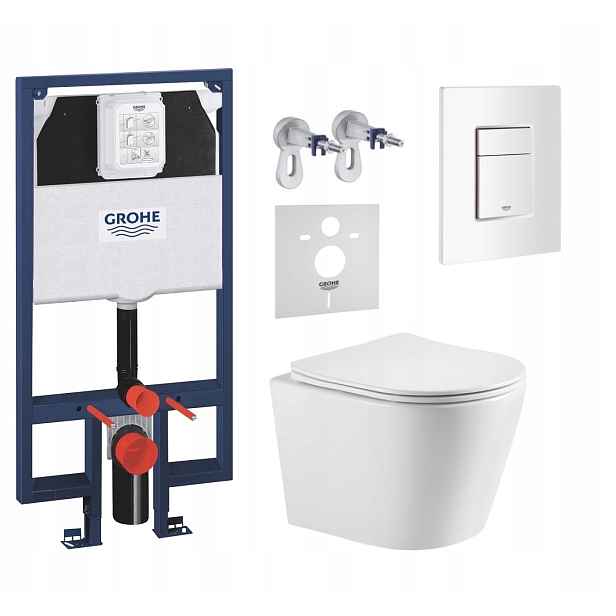 7v1 Sada Wc, Stelaz Grohe Slim, Wc Mísa Tornado Imprese, Tlačítko