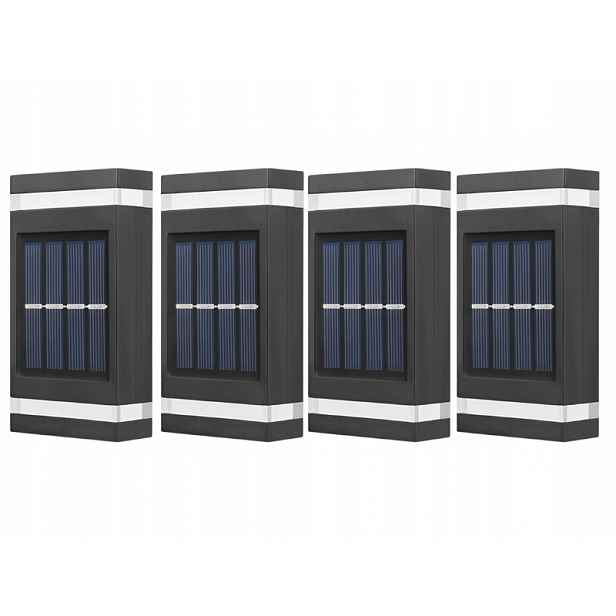 4x Solární Led nástěnné svítidlo Solární zahradní lampa se senzorem soumraku