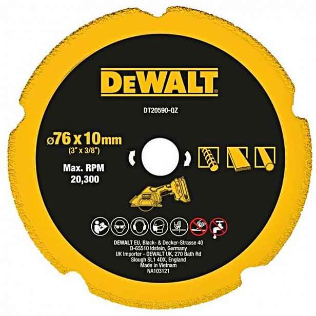DeWALT - Diamantový řezný kotouč 76x10 mm DT20590