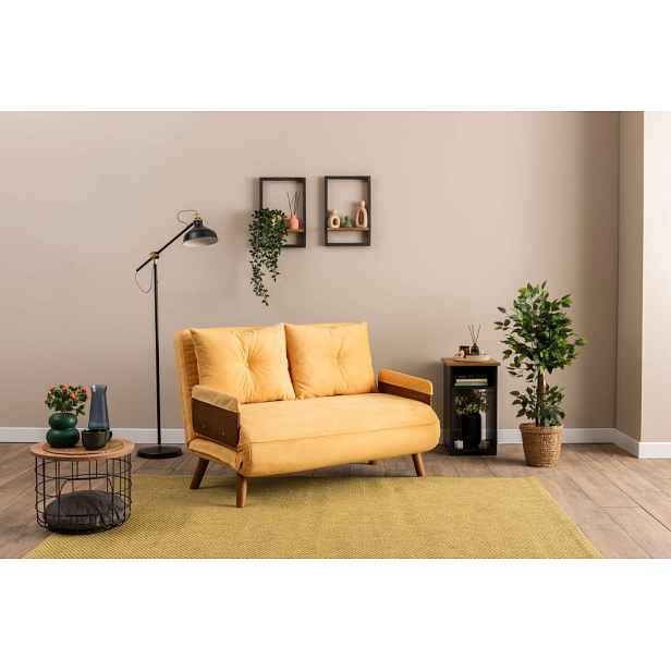 Dvoumístná rozkládací pohovka Cosmo 2-Seater - Mustard