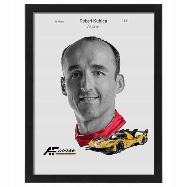 Obraz v rámečku Robert Kubica Af Corse na zeď v rámečku Le Mans 70x50 cm
