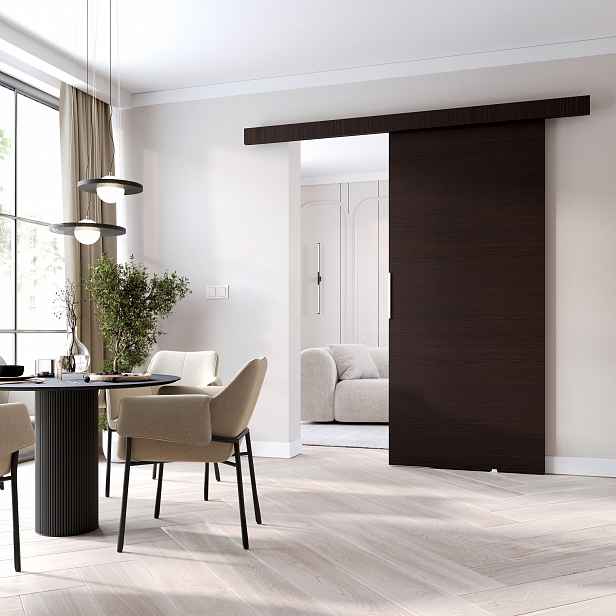 Posuvné dveře na stěnu BARRET 1 - 106 cm, wenge