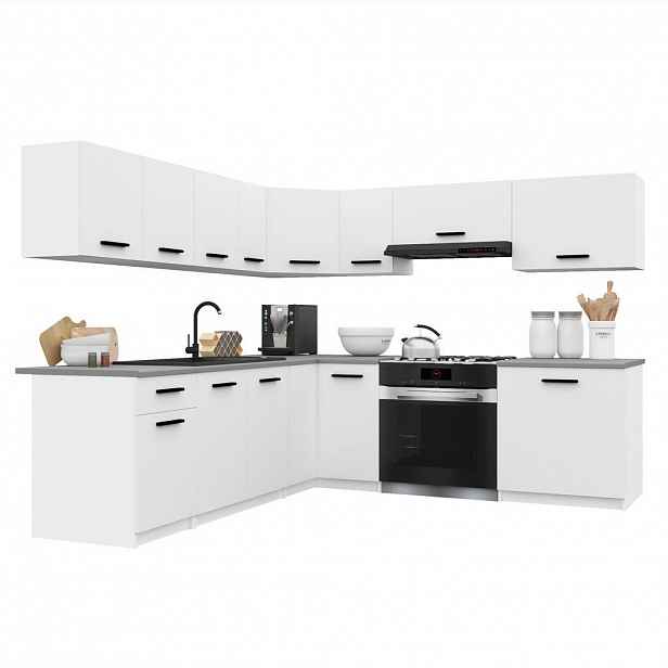 B BELINI GROUP KUCHYŇSKÁ LINKA Italia 7 420 cm , s pracovními deskami, Bílá matná