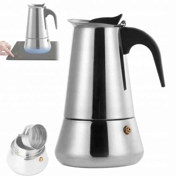 Italská Kávovar Na Kávu Ocelový 12 Šálků Kávy 600 ml nový