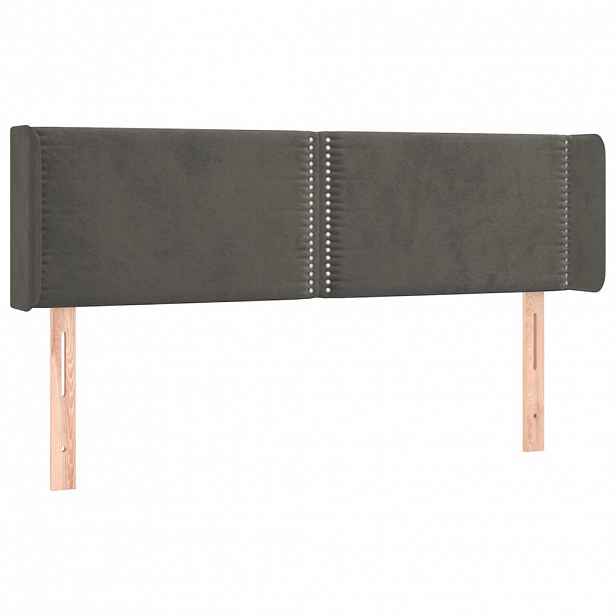 vidaXL Čelo postele typu ušák tmavě šedé 147x16x78/88 cm samet