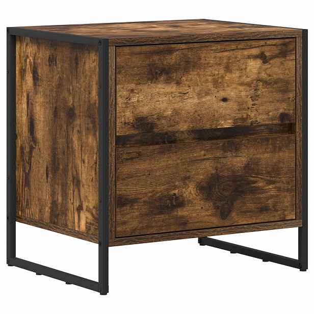 vidaXL Noční stolek Kouřový dub 50 x 39.5 x 50 cm Kompozitní dřevo