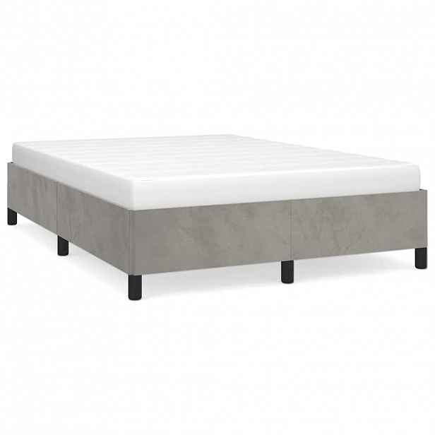 vidaXL Rám postele bez matrace světle šedý 140 x 190 cm samet