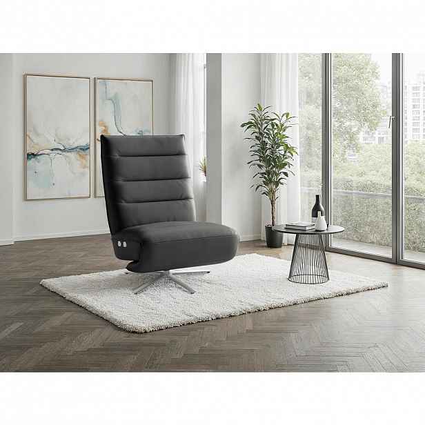 Sit & More RELAXAČNÍ KŘESLO, kůže, černá