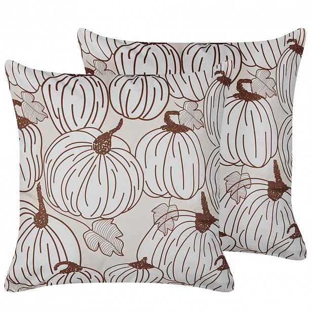 Beliani DEKORATIVNÍ POLŠTÁŘ sada 2 ks Béžový 45/45 cm Gourd