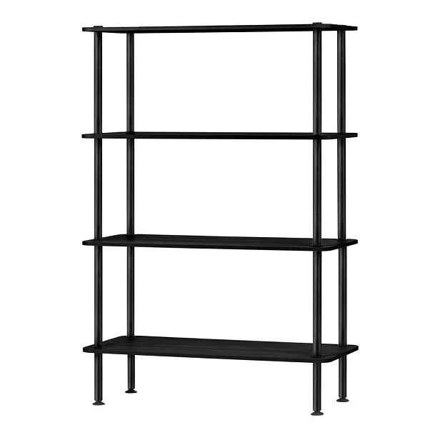 Černý regál v dekoru dubu 80x127x35 cm Teidi – noo.ma